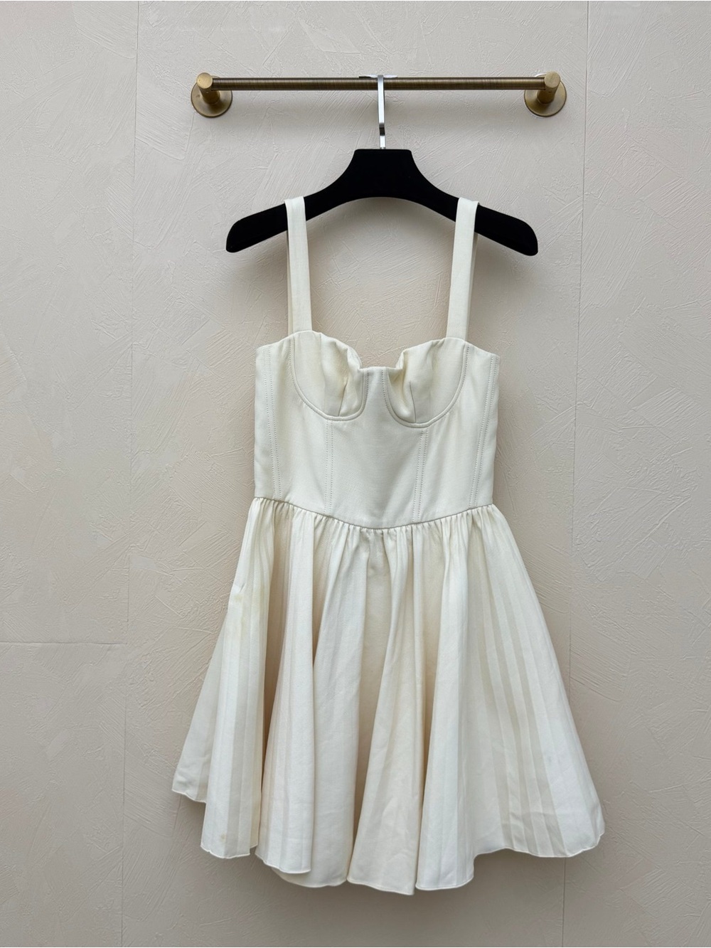 🚩steal Dior Cream Bustier Fit-and-Flare Dress